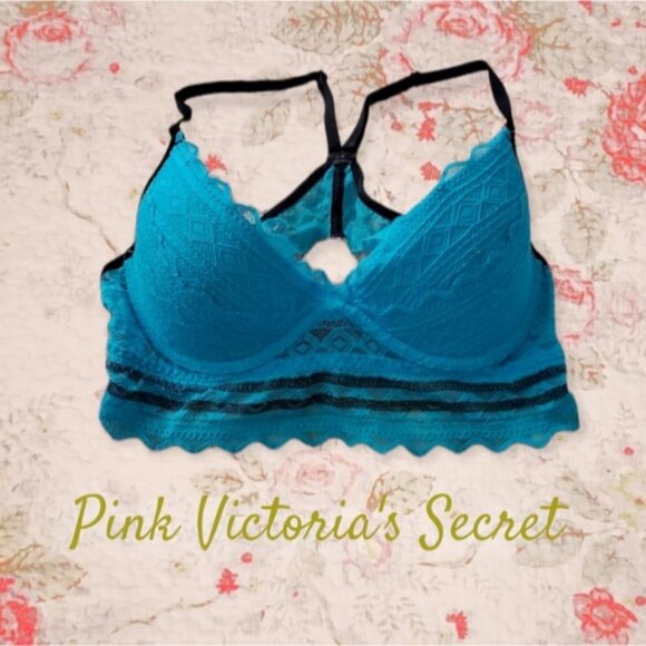 Victorias Secret Pink- Wired Lace Balconette Razerback keyhole Bra - Picture 5 of 16